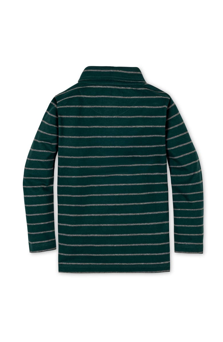 Hope & Henry Kids' Organic Long Sleeve Jersey Knit Polo Shirt, Alternate, color, Green London Stripe