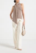 Manière De Voir Elodie Knitted Draped Halterneck Top