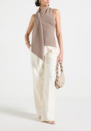 Manière De Voir Elodie Knitted Draped Halterneck Top