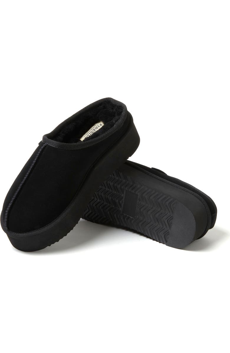 DEARFOAMS Fireside Queenstown Genuine Shearling Platform Clog Slipper, Alternate, color, Black