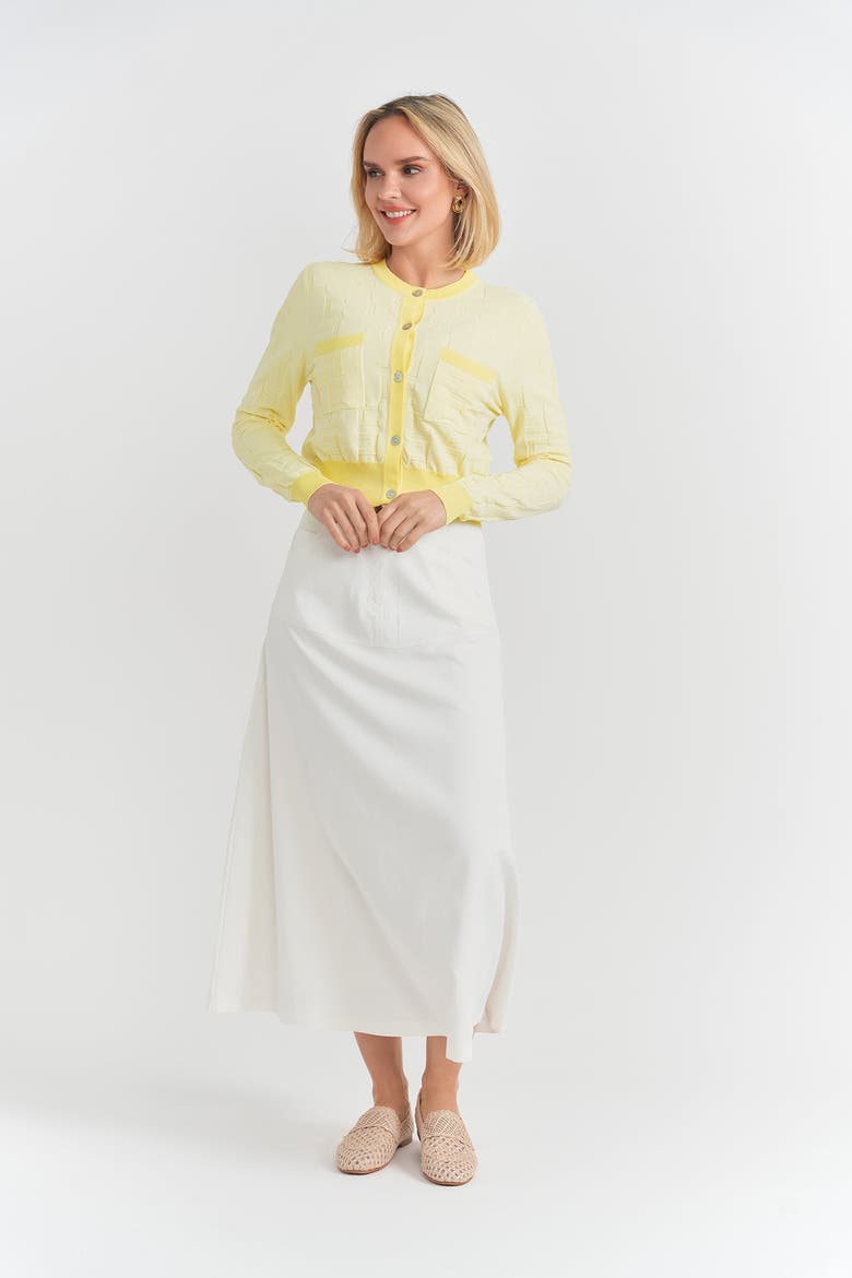 Youth Flare Midi Skirt - Viscose-Spandex, Side Pockets, Zipper & Button Closure, Alternate, color, Black