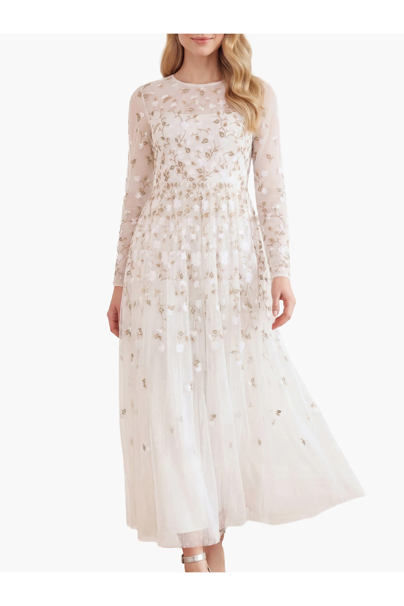 Thrailing Needle & Thread Trailing Roses Long Sleeve Maxi Gown (Women) | Nordstrom