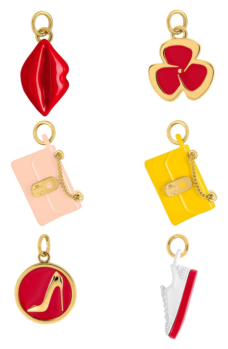 Christian Louboutin So Glow Rouge Louboutin Lipstick Charm, Alternate, color, 