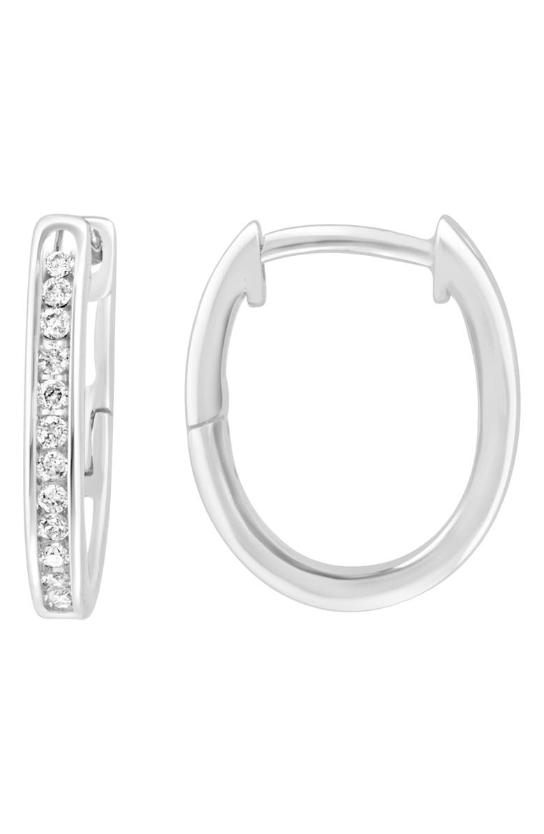 EFFY Sterling Silver Diamond Huggie Hoop Earrings, Alternate, color, Silver