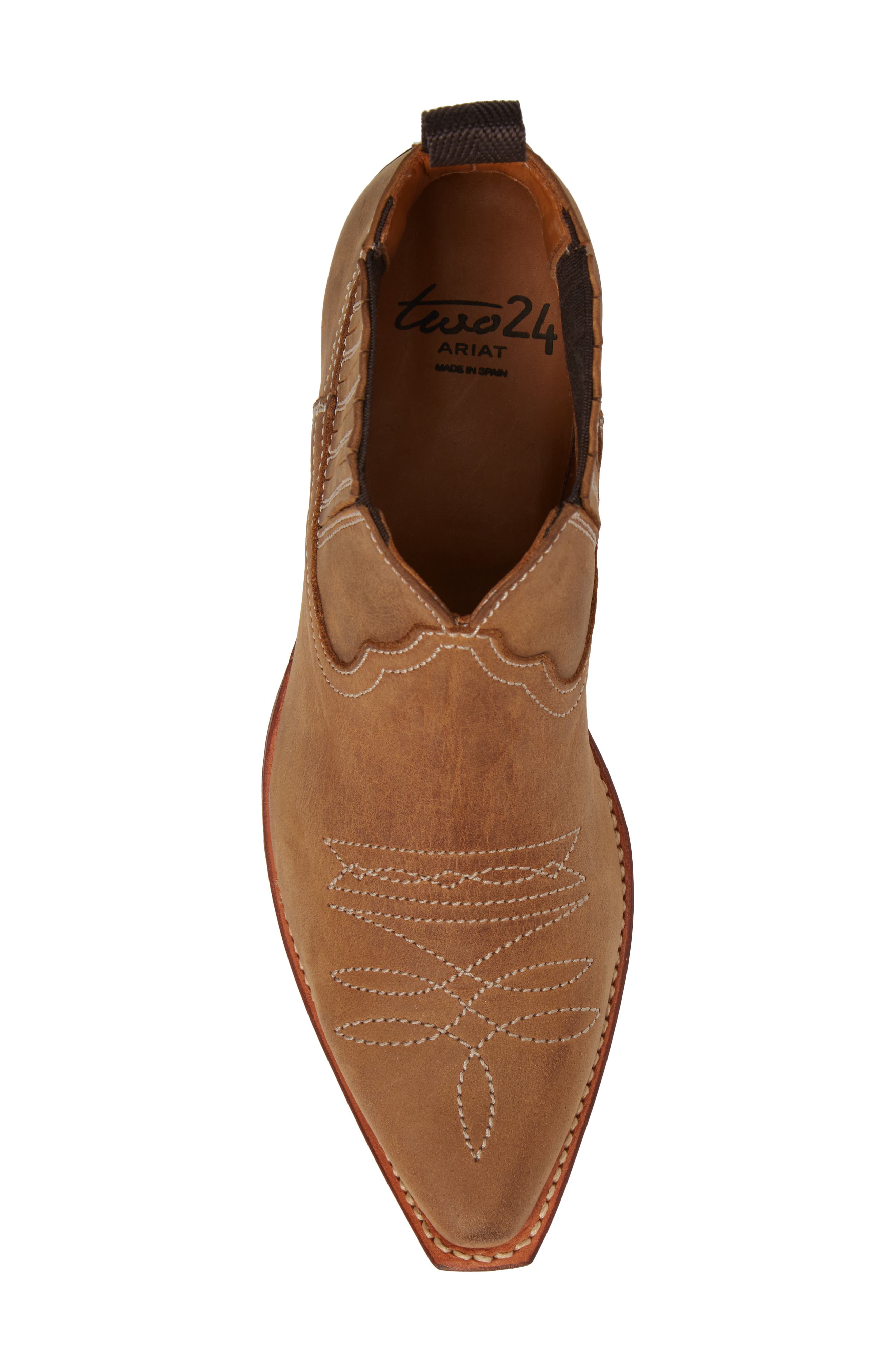 Jalon Western Bootie, Alternate, color, BROWN LEATHER