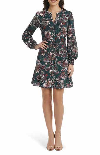 V-Neck Balloon Sleeve Minidress