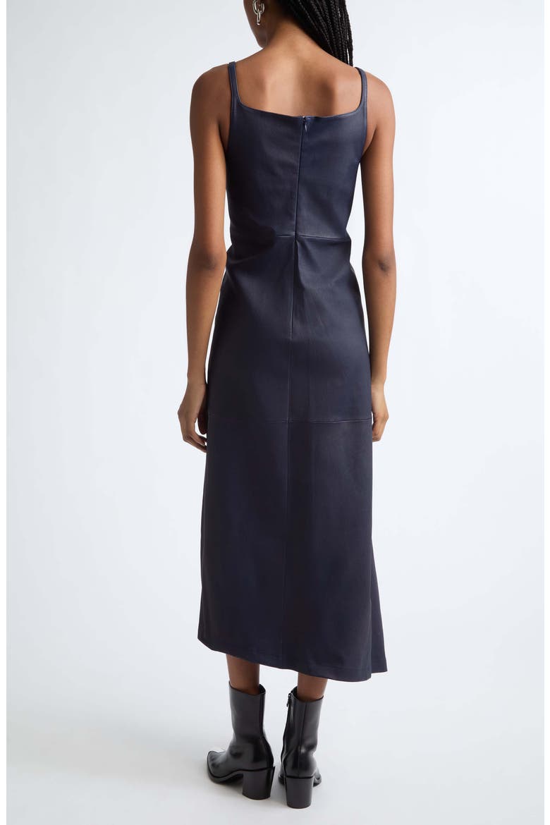 Leather Snap Ruched Dress, Alternate, color, MIDNIGHT BLUE