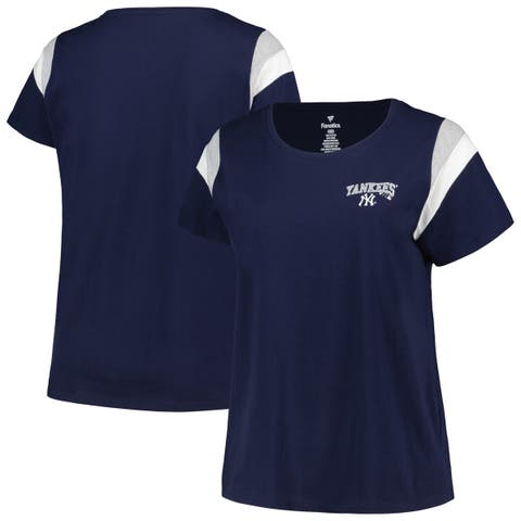 Women's Profile Navy New York Yankees Plus Size Scoop Neck T-Shirt
