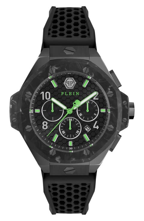 Chronograph Royal Quartz Silicone Strap Watch, 46mm