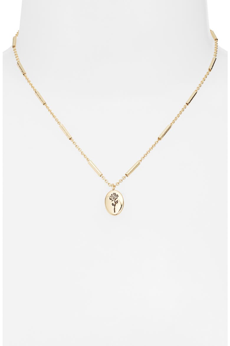 Gift Boxed Demi Fine Etched Flower Pendant Necklace (Women