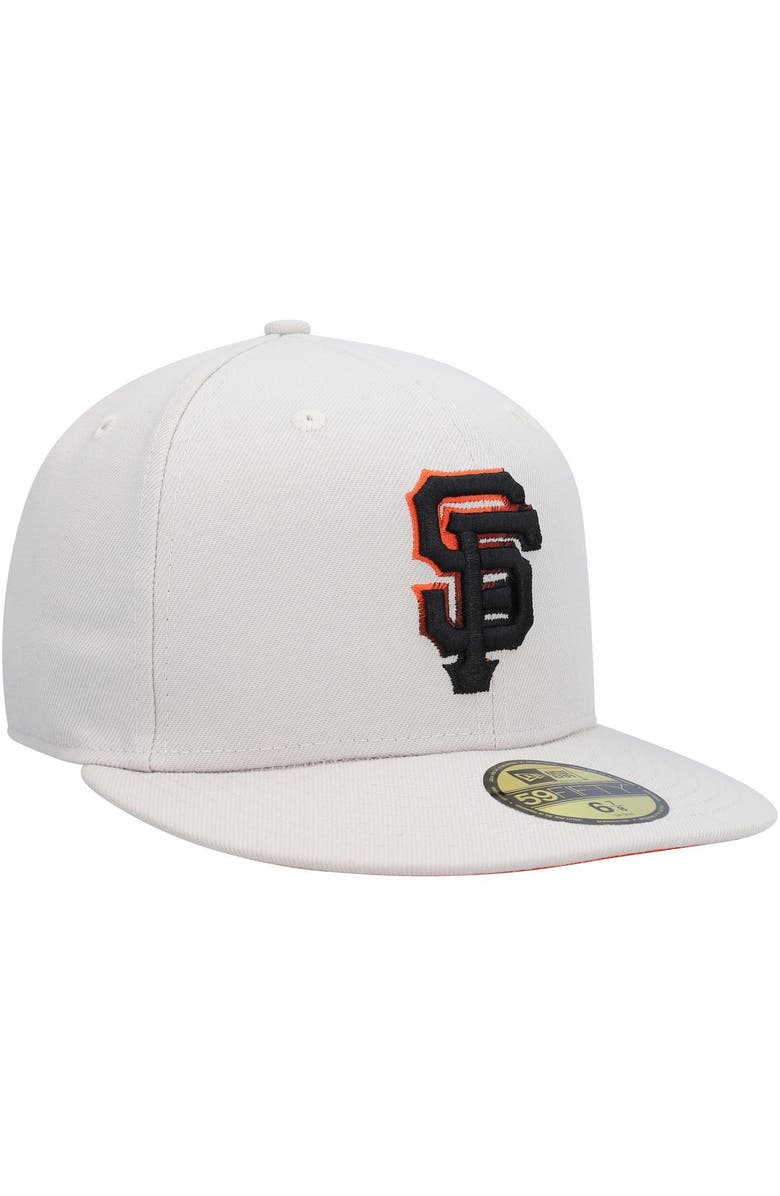 New Era Men's New Era Khaki San Francisco Giants Stone Dim Undervisor 59FIFTY Fitted Hat, Alternate, color, 