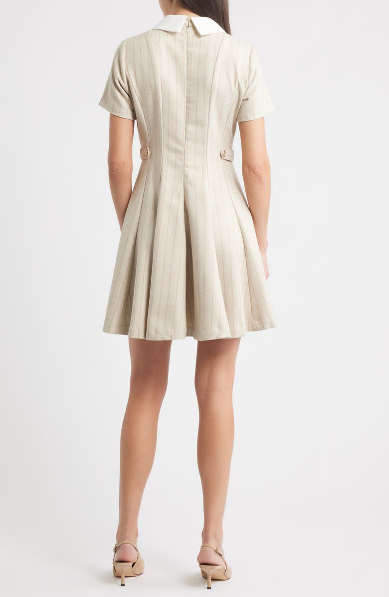 ZOE AND CLAIRE Short Sleeve Fit & Flare Shirtdress, Alternate, color, Beige