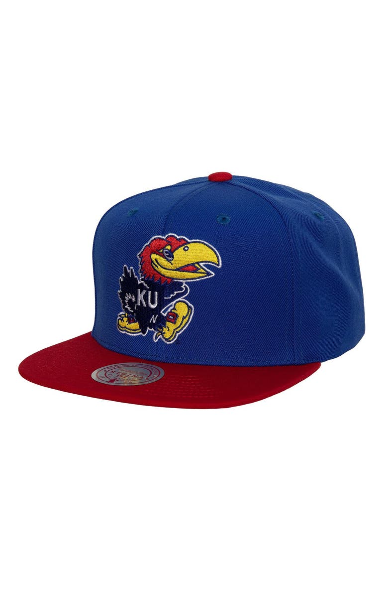 Mitchell & Ness Men's Mitchell & Ness Royal/Red Kansas Jayhawks 2-Tone 2.0 Snapback Hat, Main, color, Royal