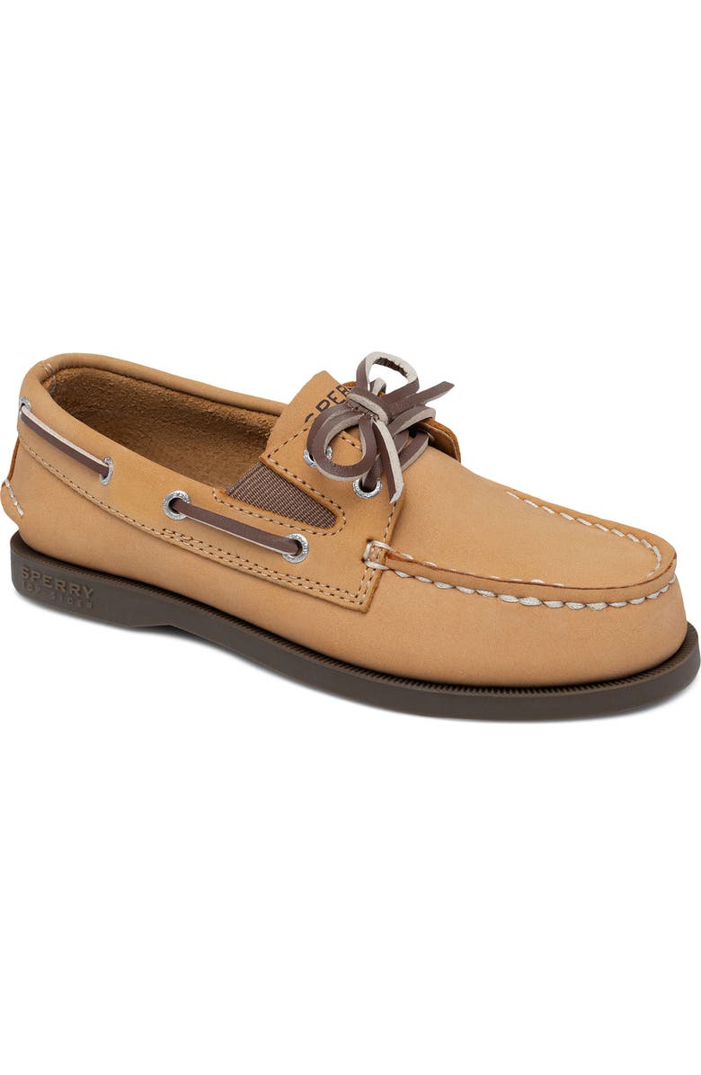 ZZDNU SPERRY TOP-SIDER<sup>®</sup> Kids' Authentic Original<sup>™</sup> 2-Eye Boat Shoe, Main, color, Sahara/ Brown