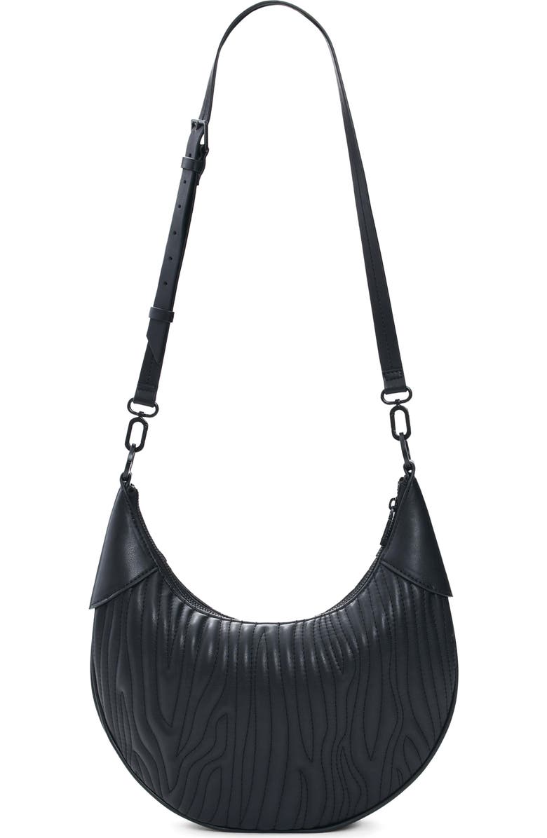 Desigual Wavy Stitch Faux Leather Shoulder Bag, Alternate, color,