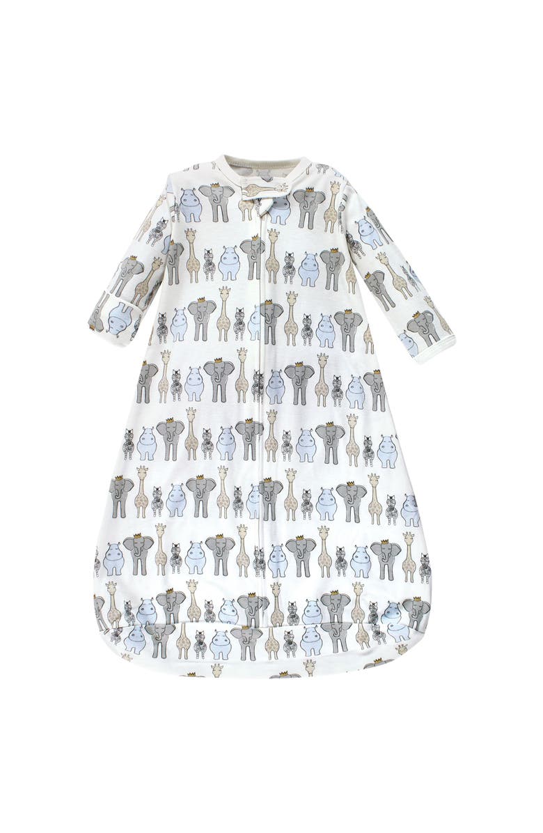 Hudson Baby Cotton Long-Sleeve Wearable Sleeping Bag, Sack, Blanket, Alternate, color, Royal Safari