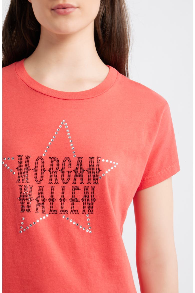 Morgan Wallen Rhinestone Star Graphic T-Shirt, Alternate, color, DEEP SEA CORAL