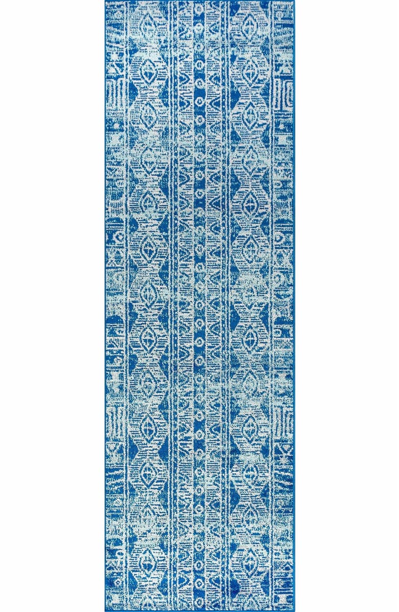 JONATHAN Y Modern Persian Boho Vintage Area Rug, Alternate, color, Blue/Gray