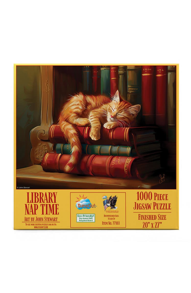 Sunsout Library Nap 1000 piece Jigsaw Puzzle for Adults, Alternate, color, Multicolor