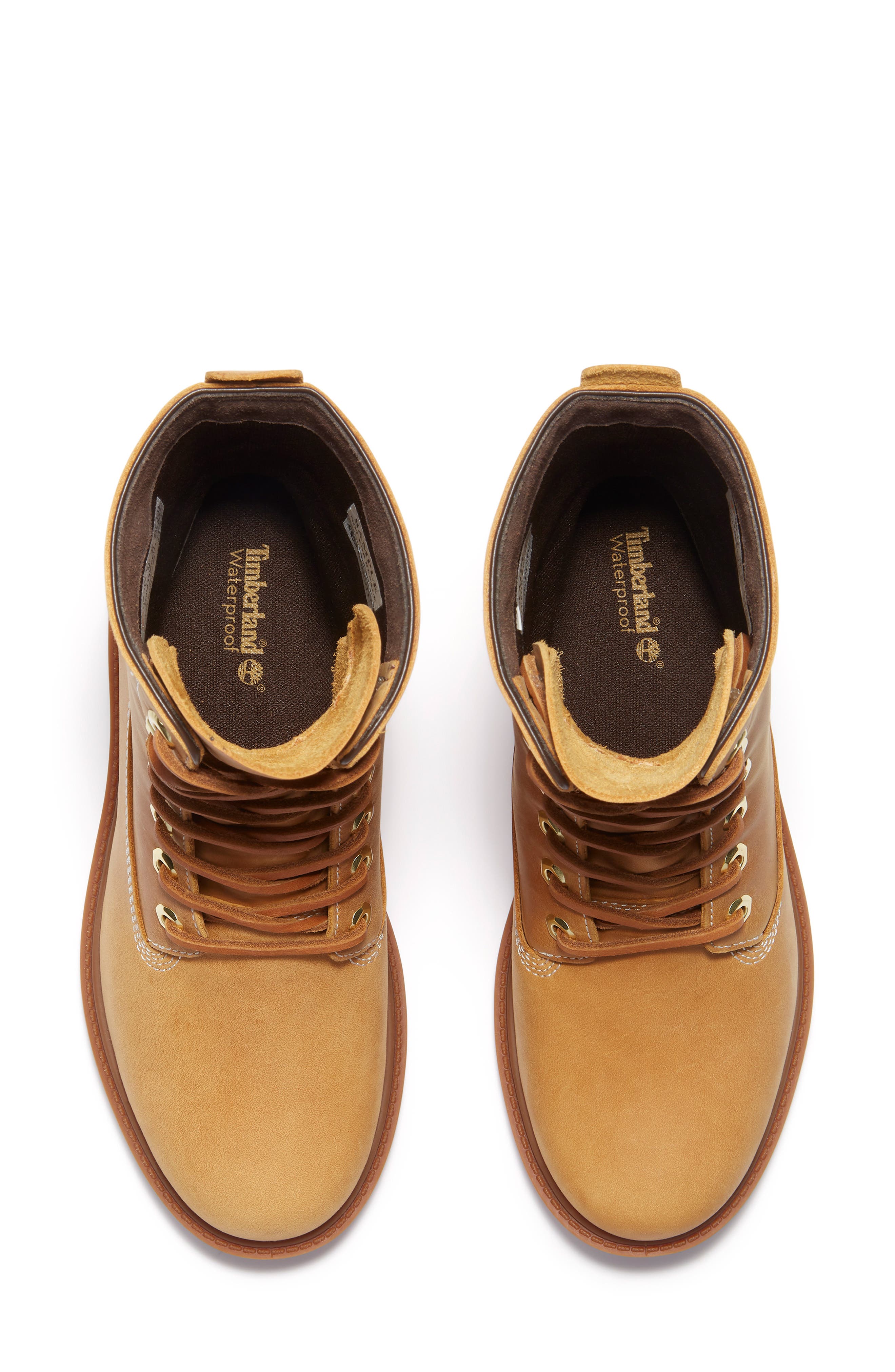 Premium 8-Inch Waterproof Leather Boot, Alternate, color, WHEAT FULL GRAIN