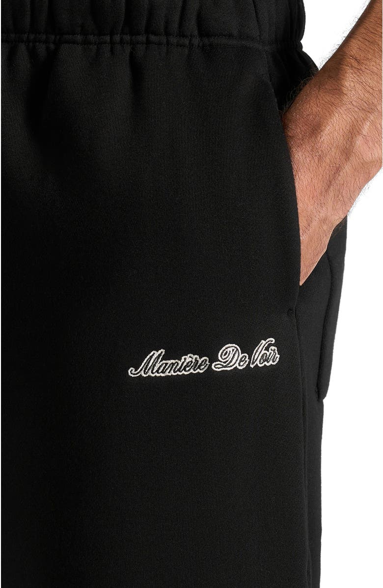 Manière De Voir Unisex Signature Wide Leg Sweatpants, Alternate, color, Black