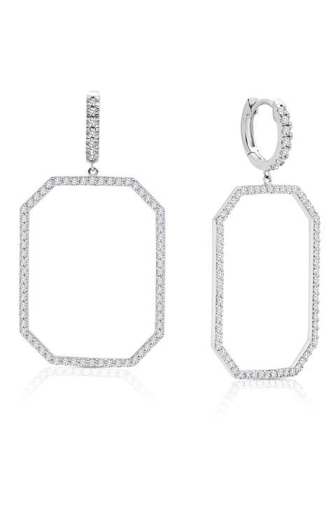 Rectangle Huggie Hoop Earrings