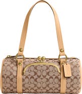 COACH The Originals Signature Jacquard Kisslock Barrel Bag