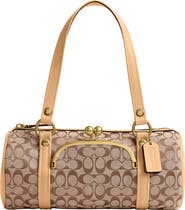COACH The Originals Signature Jacquard Kisslock Barrel Bag