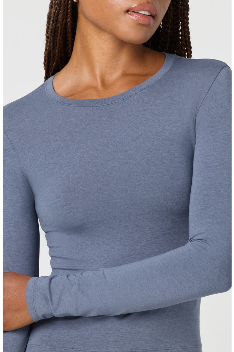 Softie Cotton Blend Long Sleeve Top, Alternate, color, GRISAILLE