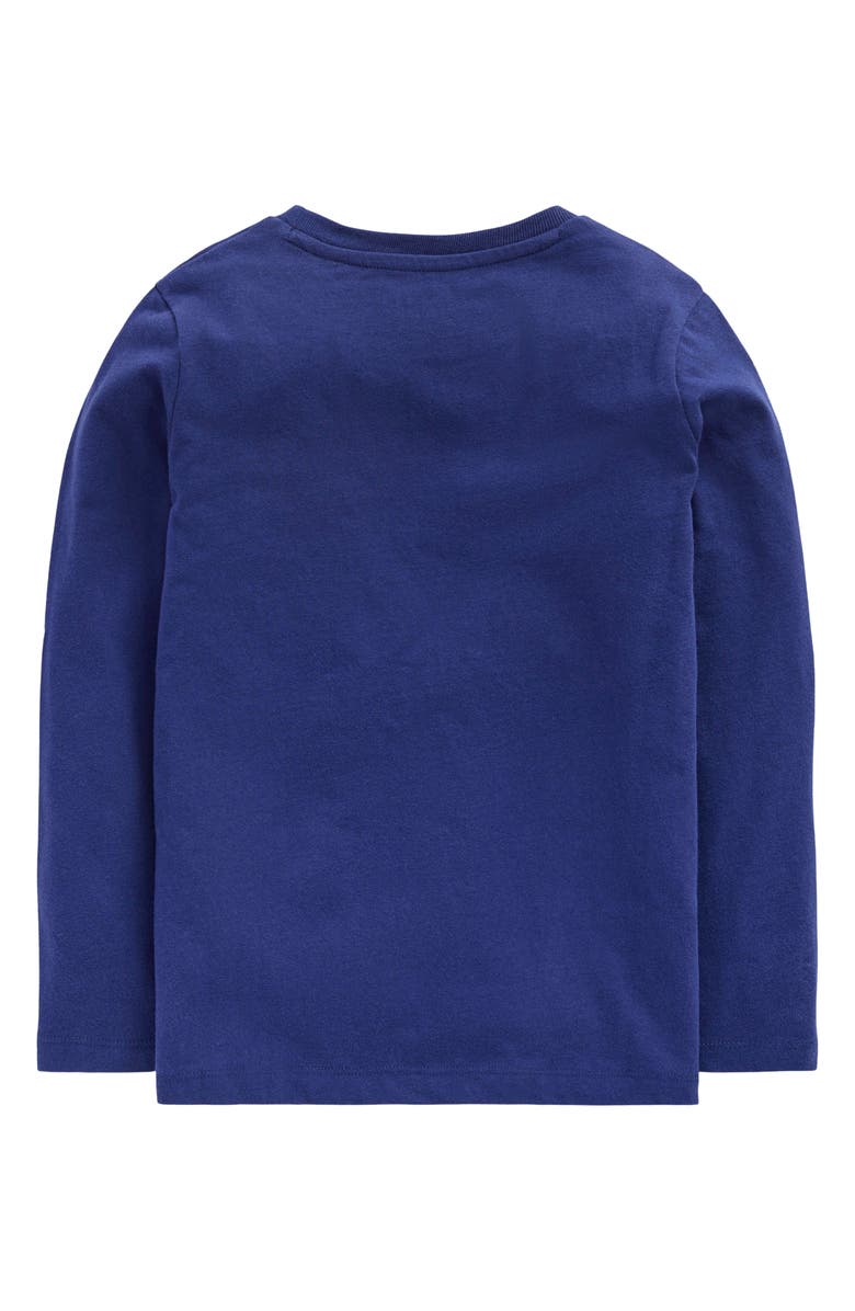 Mini Boden Kids' Embroidered Christmas Characters Long Sleeve Cotton T-Shirt, Alternate, color, Blue Chrstms Charactrs