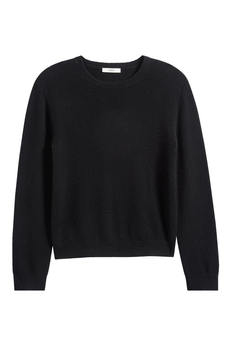Classic Crewneck Cashmere Sweater, Alternate, color, BLACK