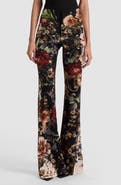 ALICE + OLIVIA Andrew Floral Print Bootcut Pants