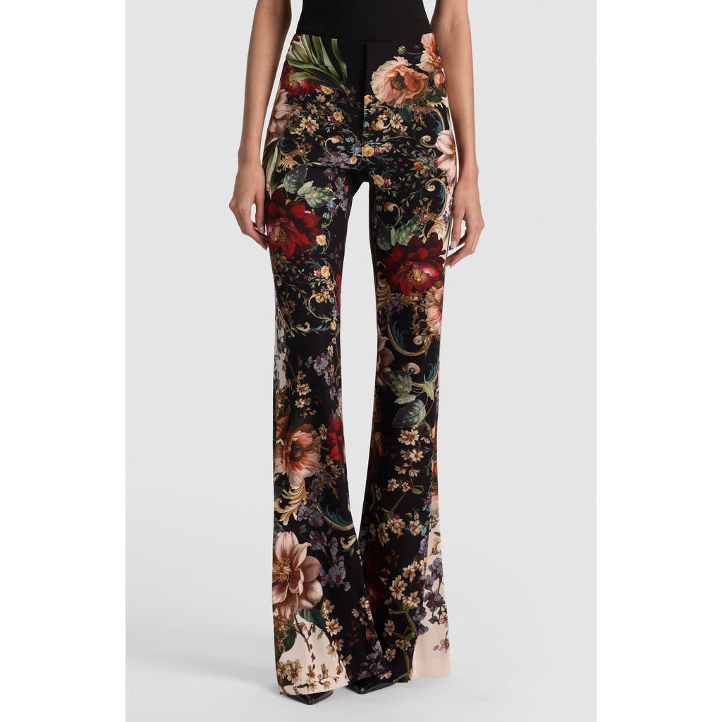 Alice And Olivia Alice + Olivia Andrew Floral Print Bootcut Pants In Floral Radiance
