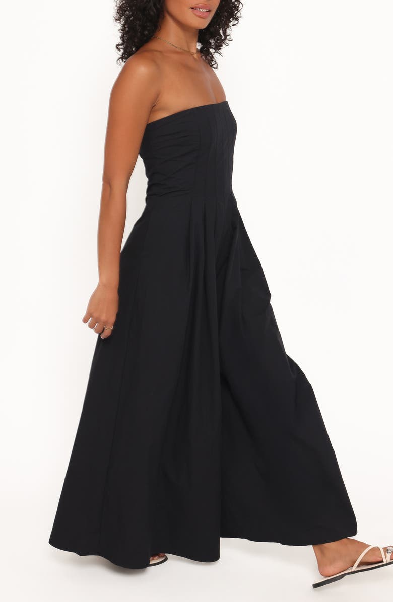 Petal & Pup Wren Strapless Wide Leg Jumpsuit, Alternate, color, Black