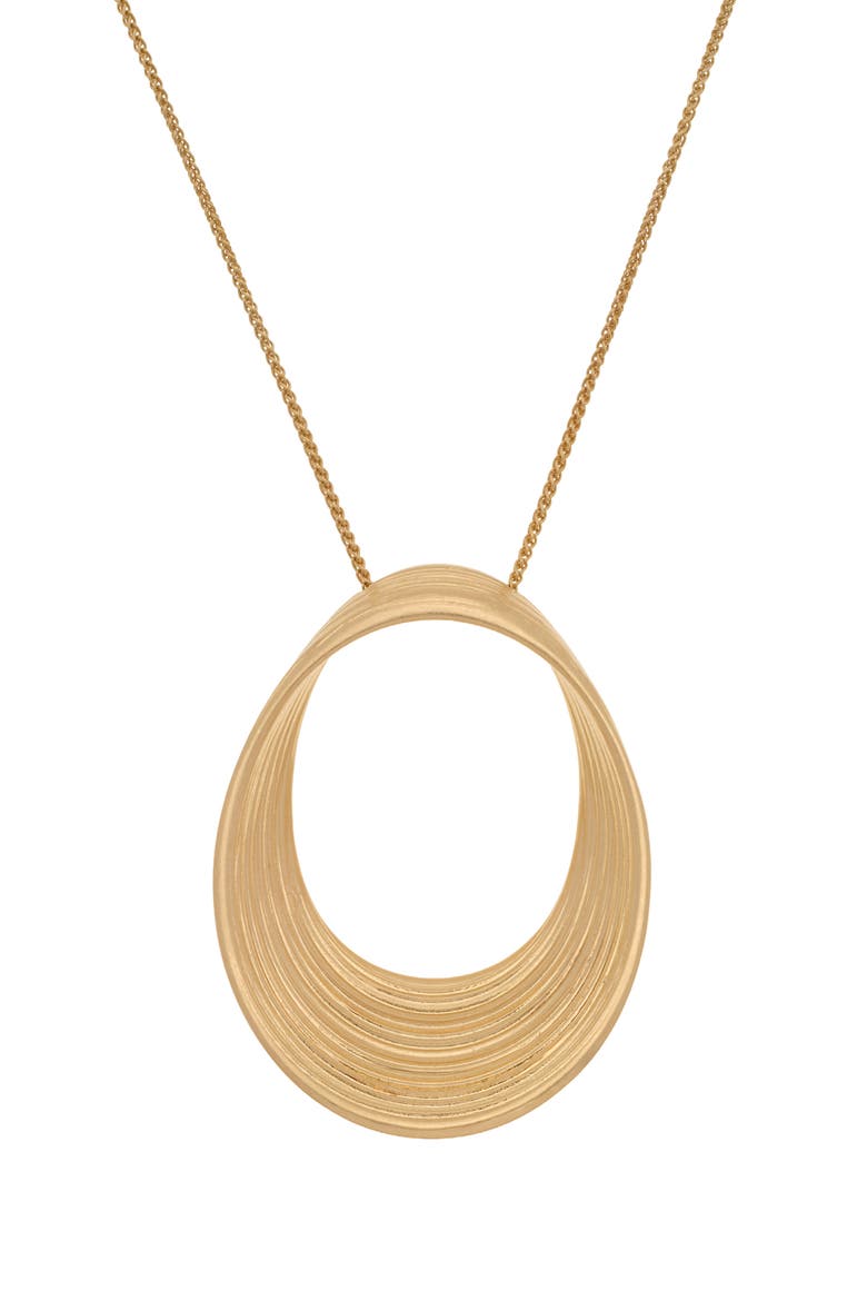 Bridget Brushed Twist Pendant Necklace, Main, color, GOLD TONE