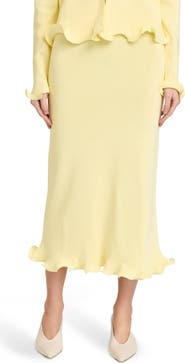 WAYF Isla Ruffle Hem Sweater Skirt