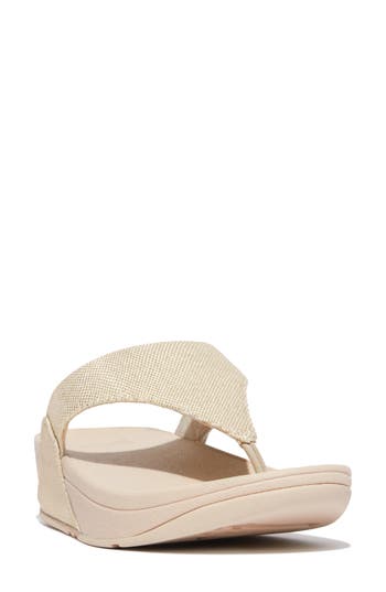 Fitflop F-mode Go Adjustable Platform Flip Flop In Platino