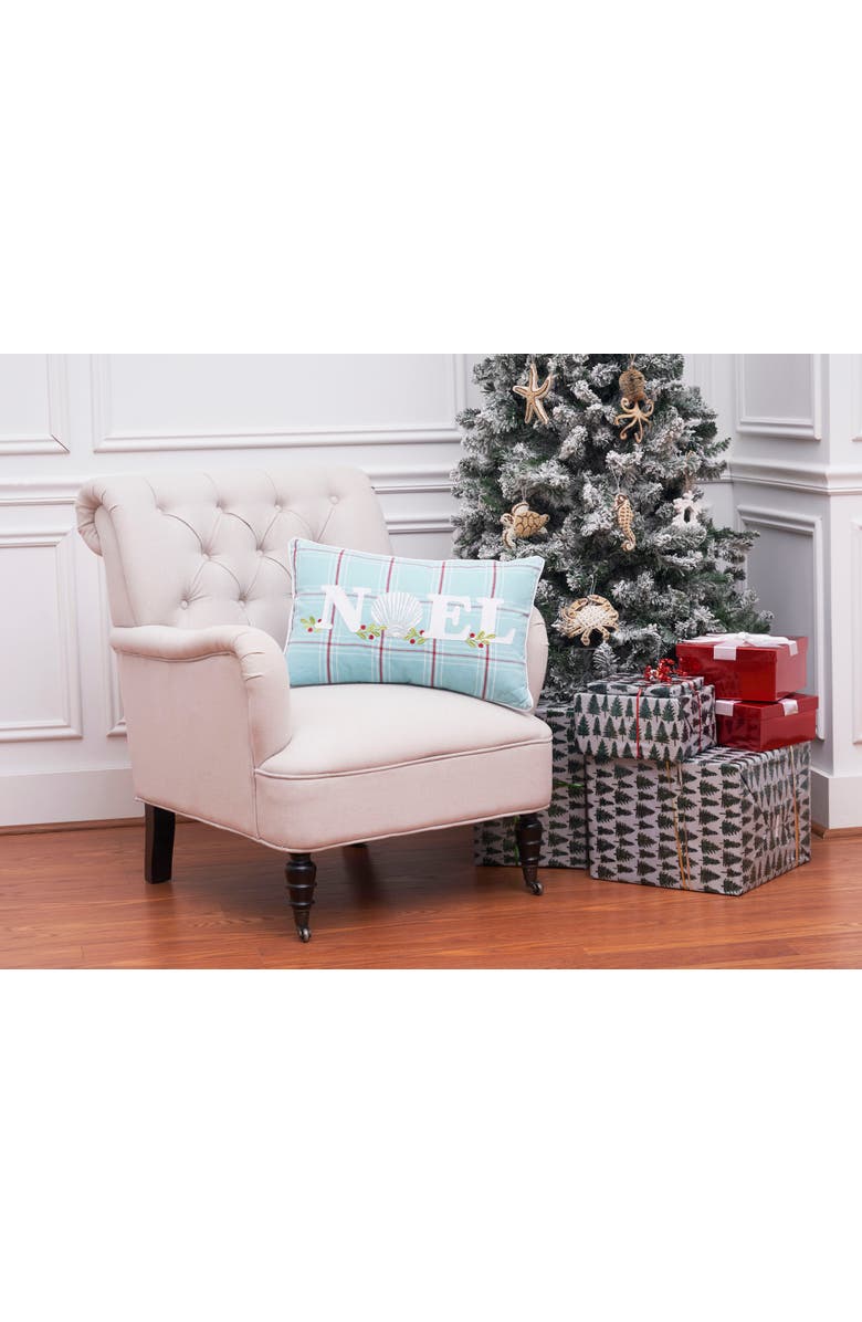 C&F Home Plaid Noel Christmas Throw Pillow, 14" x 22", Alternate, color, White