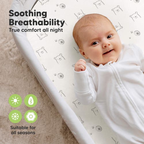 Keababies 2-pack Soothe Fitted Bassinet Sheets In Bumble Bear