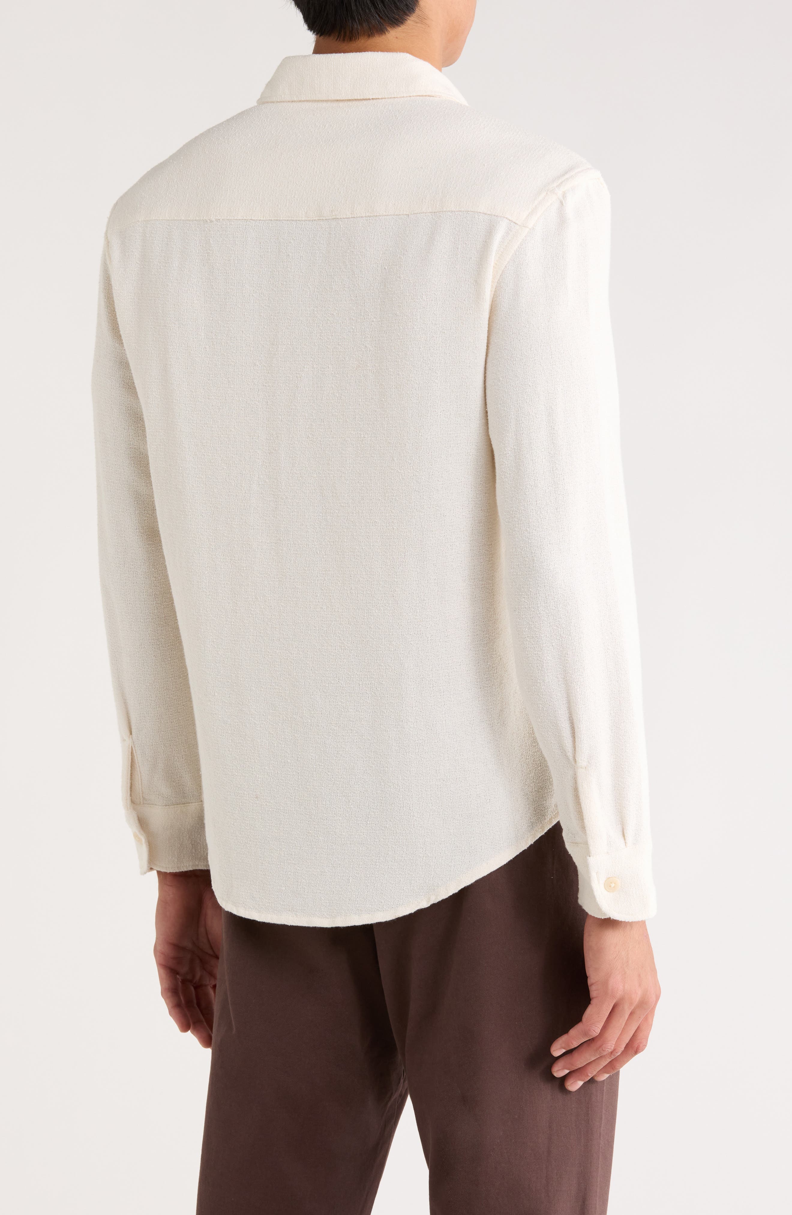 Relaxed Fit Textured Button-Up Shirt - image 2