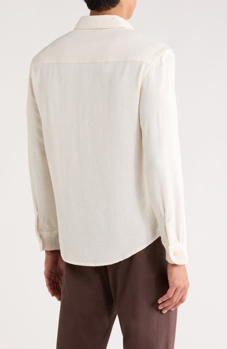 DENIM AND FLOWER Relaxed Fit Textured Button-Up Shirt, Alternate, color, Cream