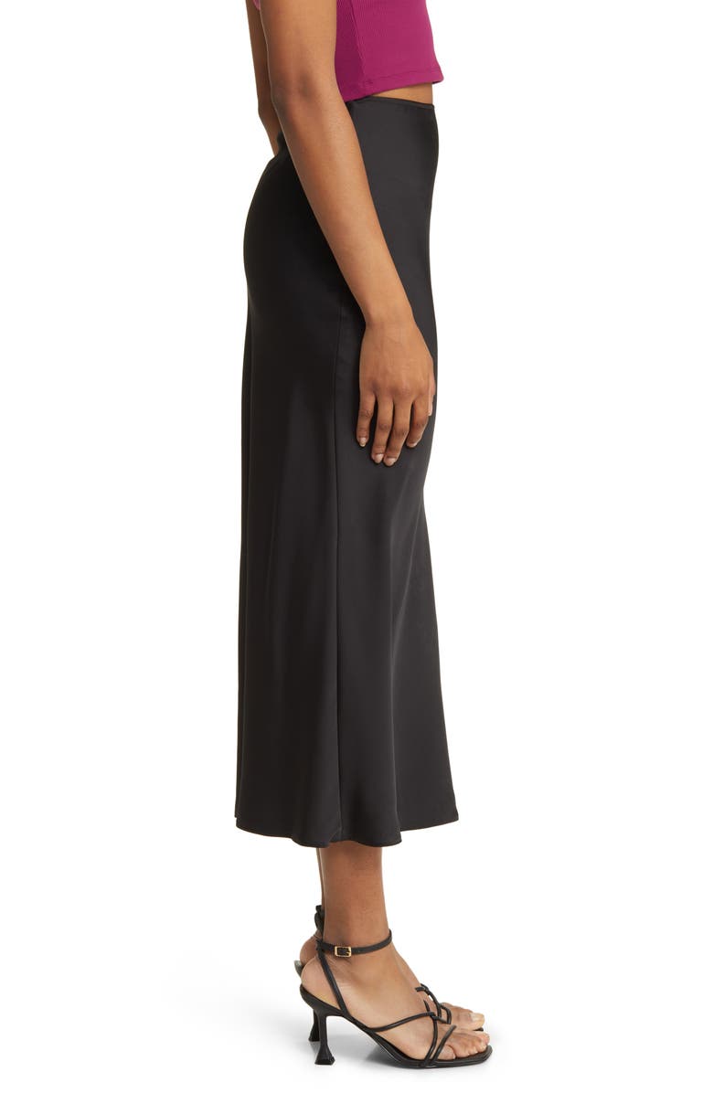 ASOS DESIGN Bias Cut Satin Midi Skirt, Alternate, color, 