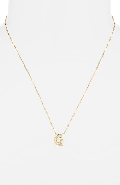 Argento Vivo Sterling Silver Cubic Zirconia Initial Pendant Necklace In Gold