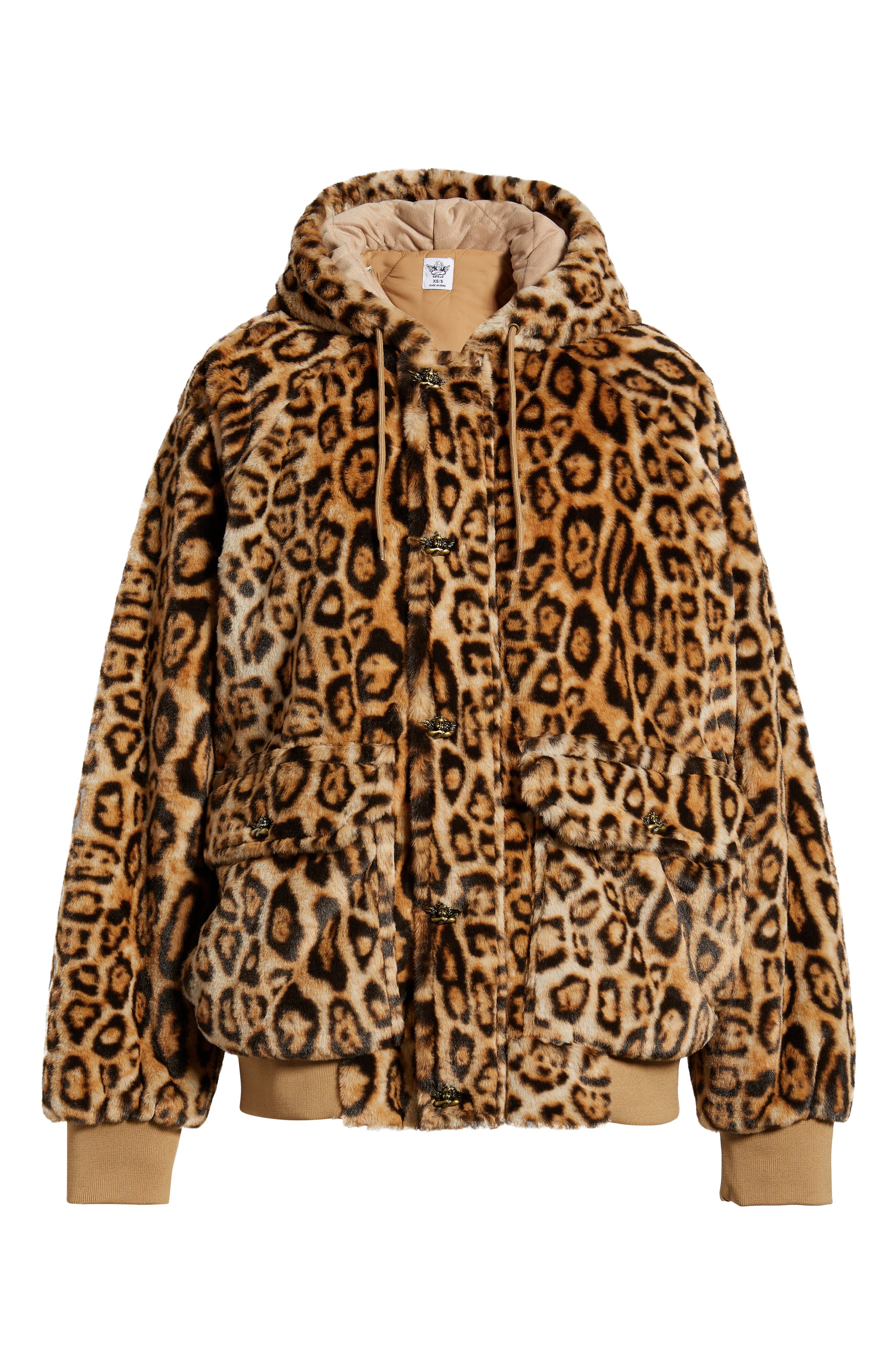 He A Cheetah Manhunt Fleece Zip Hoodie (Women) | Nordstrom
