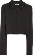 Jil Sander Virgin Wool Rib Polo Cardigan