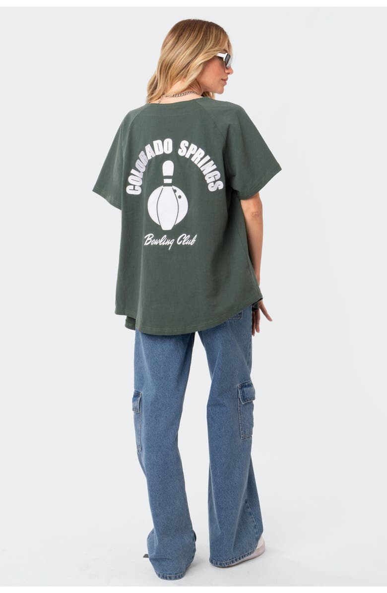 EDIKTED Oversize Embroidered Baseball Shirt, Alternate, color, 