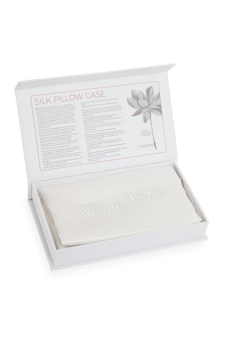 Luxurious Cruelty Free 100% Mulberry Silk Pillowcase, Alternate, color, White