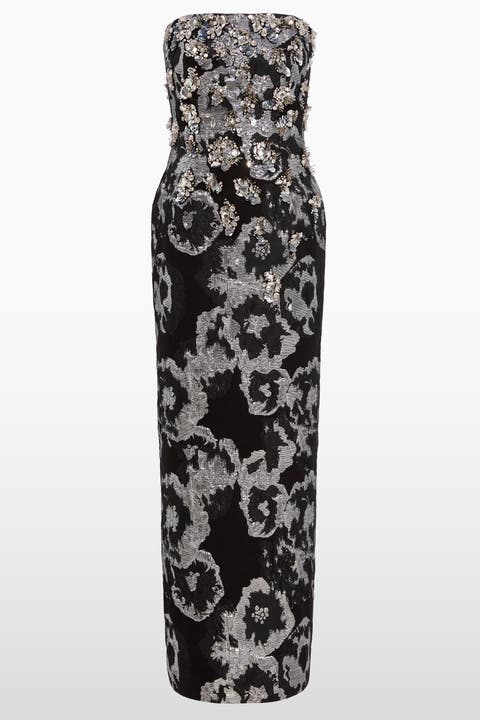 Jasmine Floral-Jacquard Maxi Dress