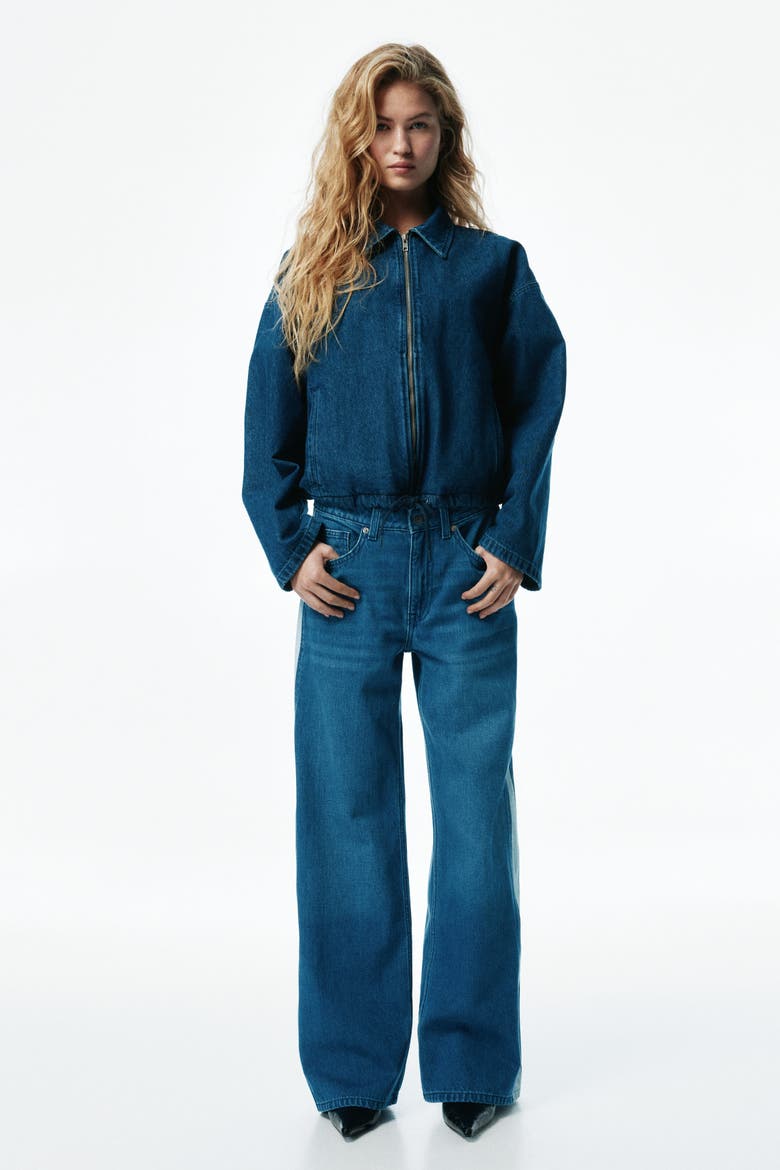 Wide Regular Side-striped Jeans, Alternate, color, Denim blue/white