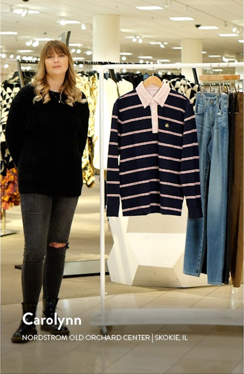 Stripe Button-Down Cotton Rugby Shirt, sales video thumbnail